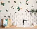 Tangerines in Greens Wall Decal - Leaves Modern Wall Art